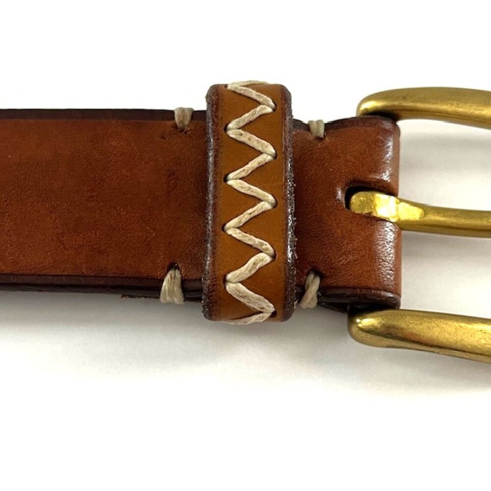 Banana Republic Brown Leather Belt with Brass Buckle - Picture 4 of 16